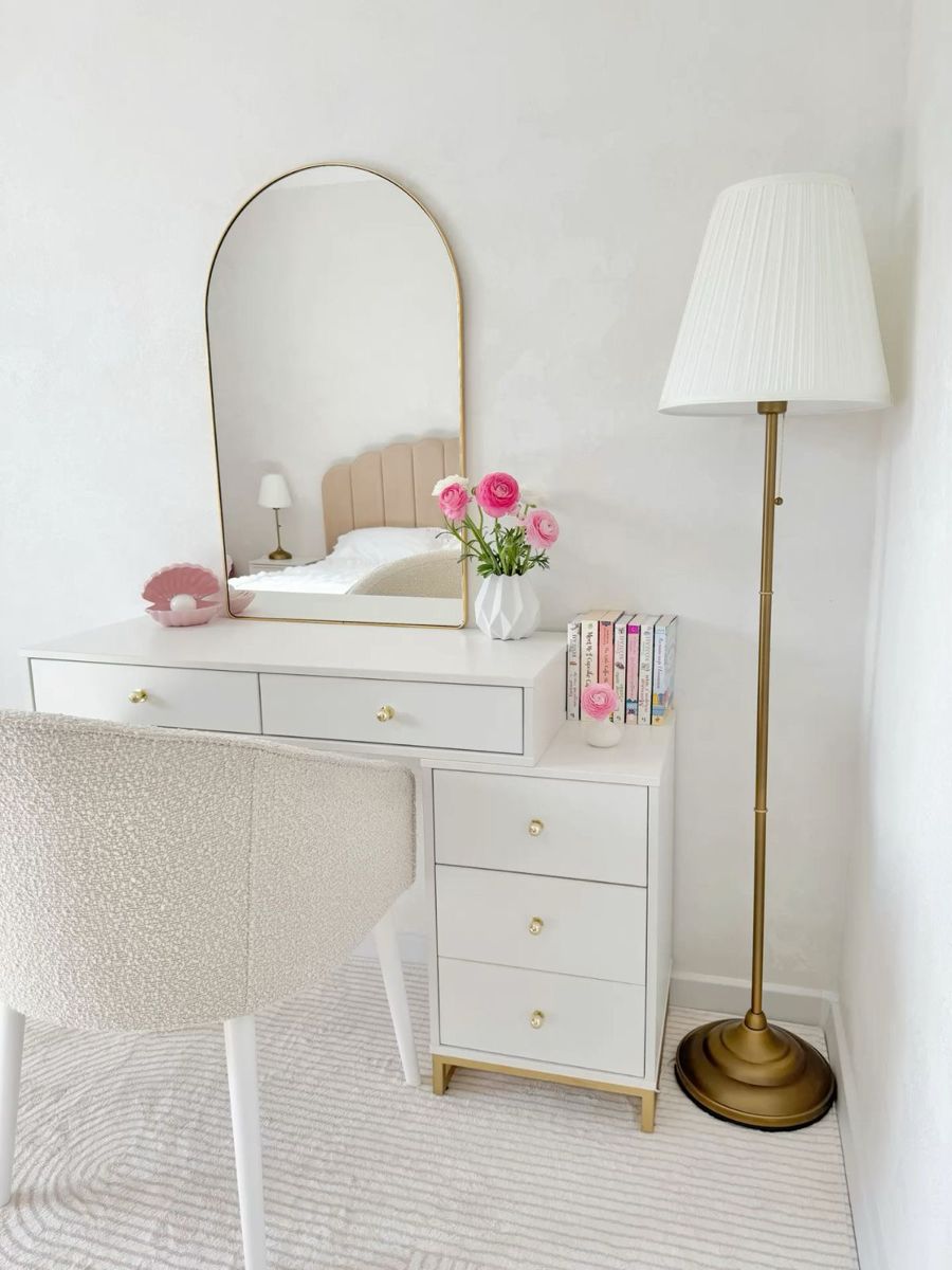 Modern Matte Black Full-Length Floor Mirror