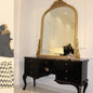 Luxurious Black & Gold Ornate Dresser with Decorative Mirror