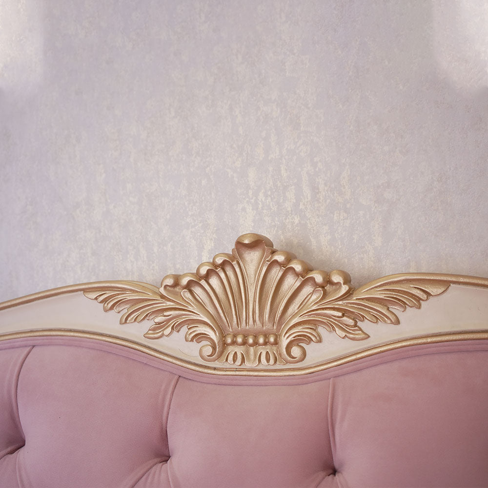 Luxury Pink Upholstered King Bed with Tufted Headboard & Matching Nightstands