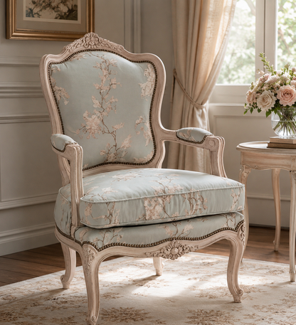 French Floral Accent Armchair - Set of 2