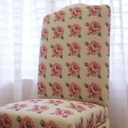 Elegant Pink Rose Floral Accent Chair