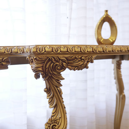Ornate Antique Gold Console Table with Carved Details