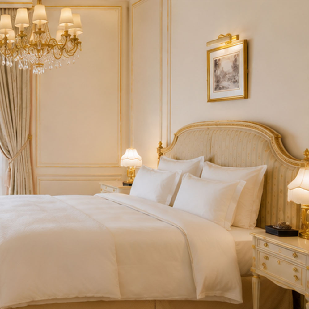 Elegant Ivory & Gold Luxury Complete Bedroom Set