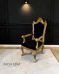 Royal Gold & Black Accent Armchair - Set of 2
