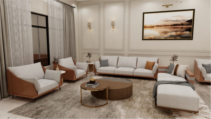 Ramen Luxury- 6 Seater Sofa Set (3+2+1+1)