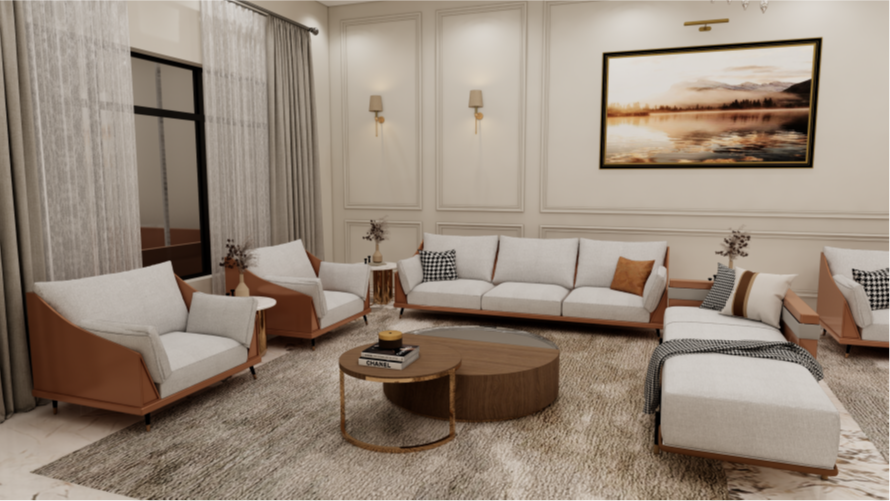 Ramen Luxury- 6 Seater Sofa Set (3+2+1+1)
