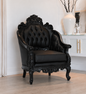 Royal Black Carved Armchair – Set of 2